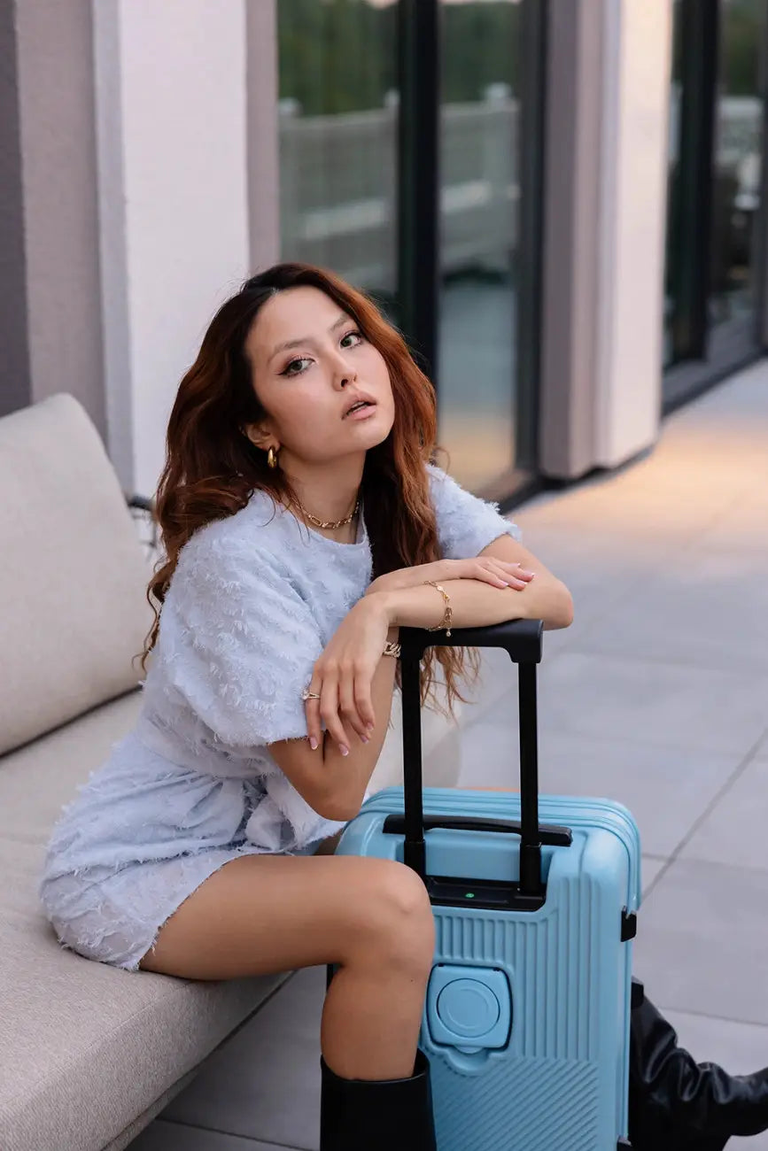 Front Open Suitcase H11 – Smart Handbagage Kofferr - 35 liter - Blue