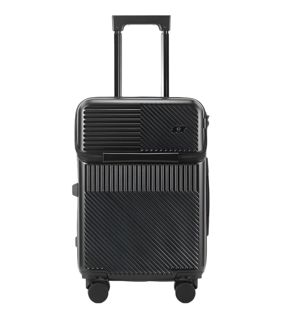 Front Open Suitcase H11 – Smart Handbagage Koffer - 35 liter - Black