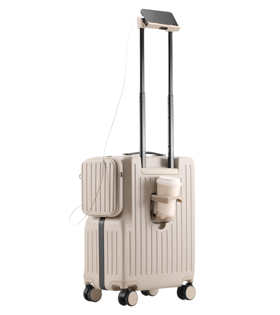 Front Open Carry-On – Smart Handbagage Koffer - 36 liter - Apricot