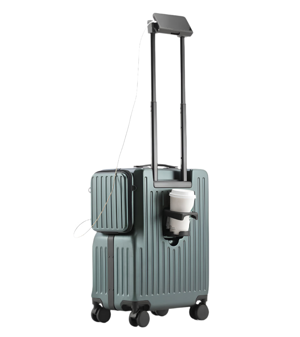 Front Open Carry-On – Smart Handbagage Koffer - 36 liter - Green