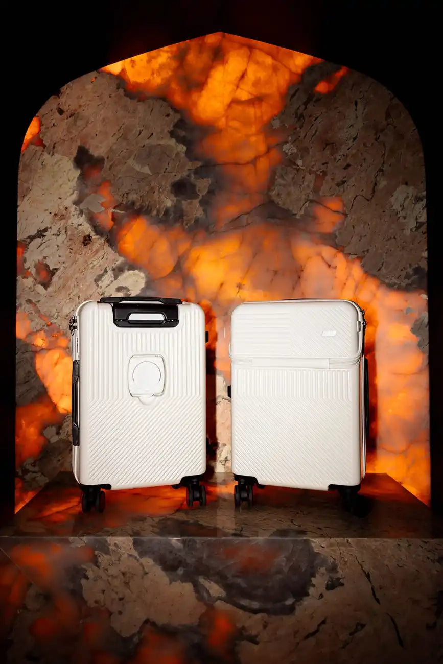 Front Open Suitcase H11 – Smart Handbagage Kofferr - 35 liter - Off White