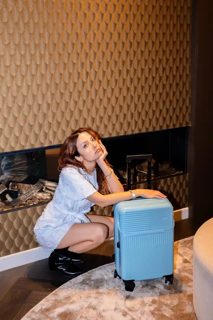 Front Open Suitcase H11 – Smart Handbagage Kofferr - 35 liter - Blue