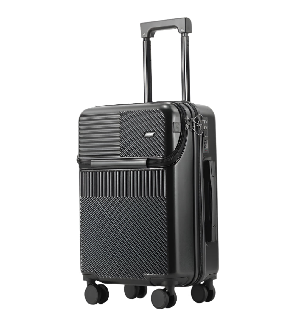 Front Open Suitcase H11 – Smart Handbagage Koffer - 35 liter - Black