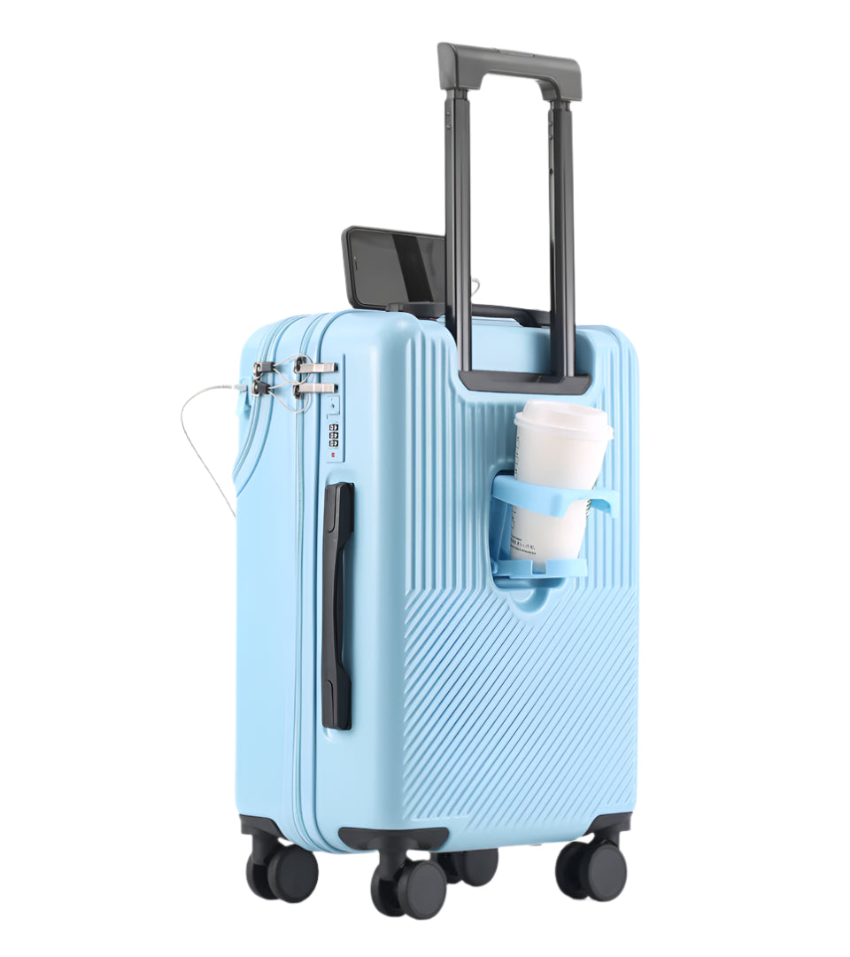 Front Open Suitcase H11 – Smart Handbagage Kofferr - 35 liter - Blue