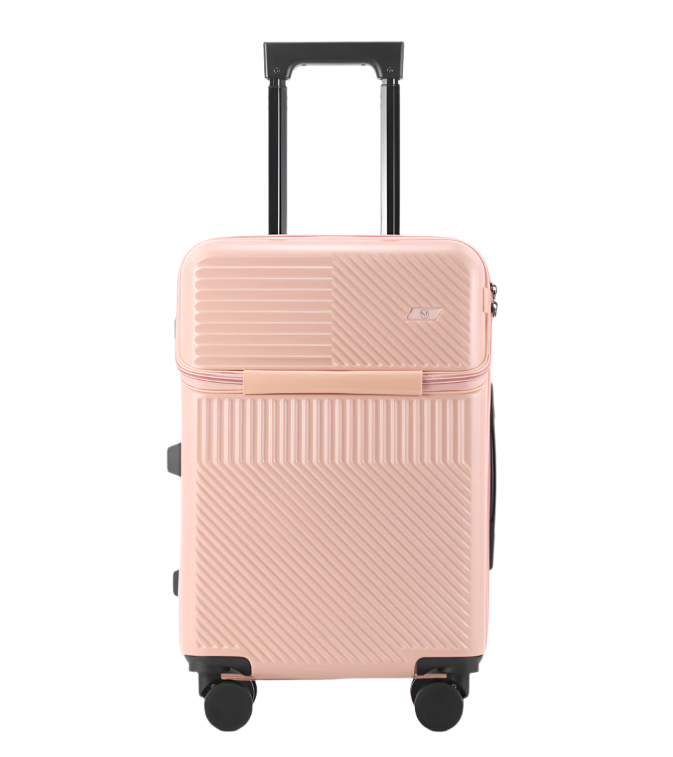 Front Open Suitcase H11 – Smart Handbagage Koffer - 35 liter - Pink