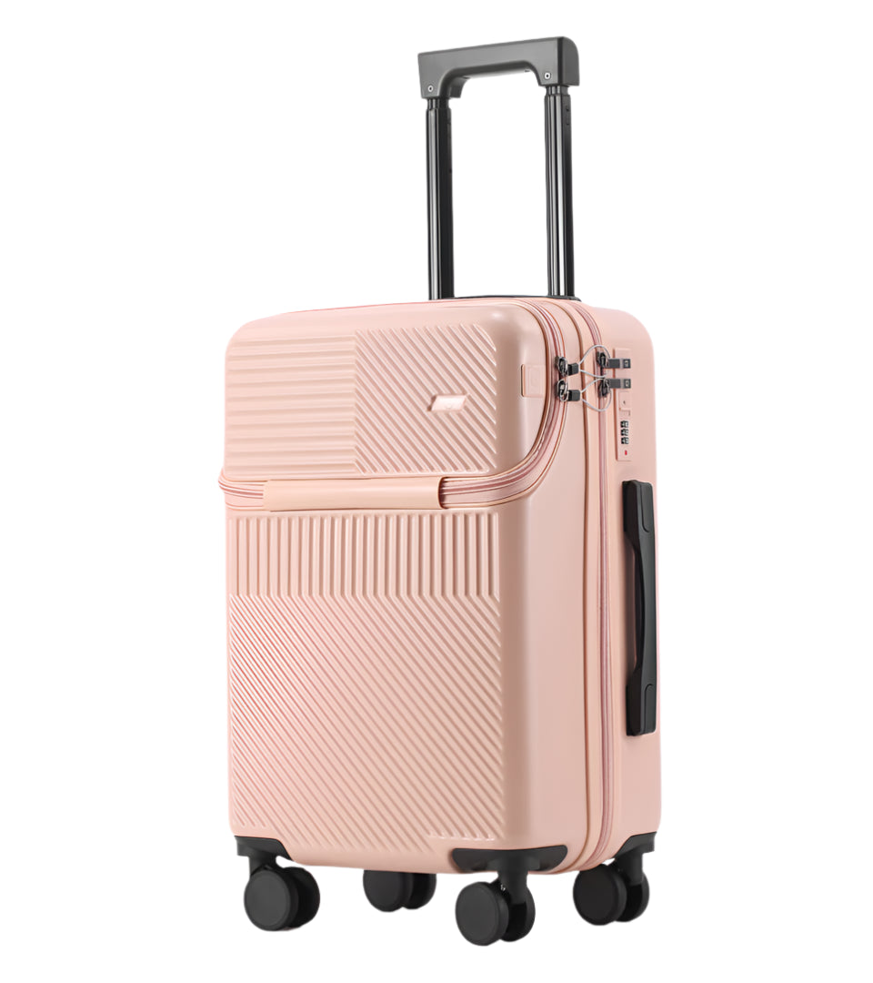 Front Open Suitcase H11 – Smart Handbagage Koffer - 35 liter - Pink